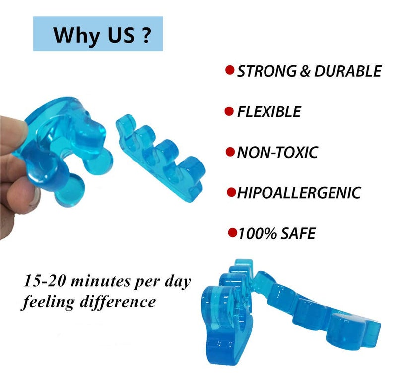 NGT new guide steps One Pair Yoga Toes Blue Toe Stretcher & Toe Separator Stop Foot Pain and Boost Athletic Performance (Blue) - Image 4
